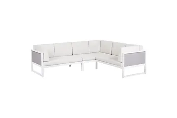 Loungegrupp Beliani Castella/Fratte Grön/vit/grå White||Grey - Hagemøbler & utemiljø - Hagegruppe - Sofagruppe utendørs
