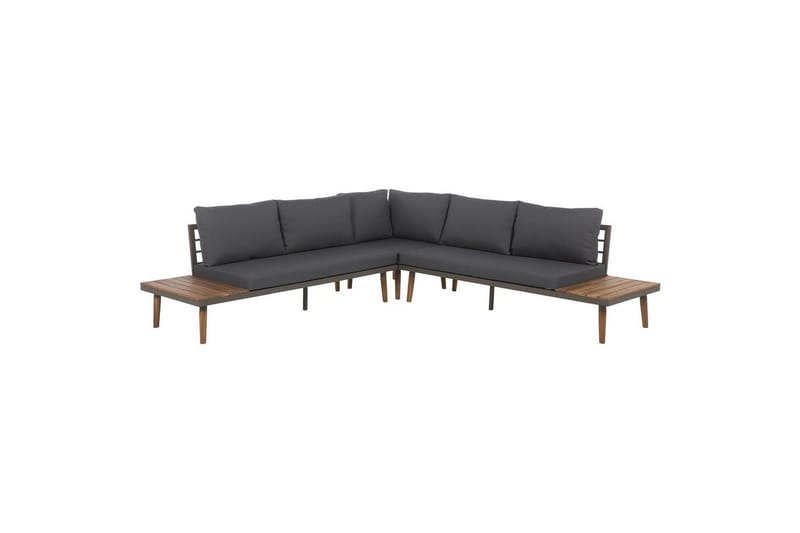 Loungegrupp Beliani Corato Grå/mörkt trä/ljust trä Grey||Dark wood||Light wood - Hagemøbler & utemiljø - Hagegruppe - Sofagruppe utendørs