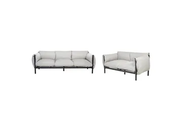Loungegrupp Beliani Esperia Grey, Black - Hagemøbler & utemiljø - Hagegruppe - Sofagruppe utendørs