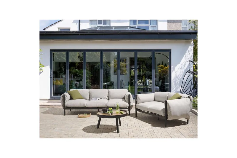 Loungegrupp Beliani Esperia Grey, Black - Hagemøbler & utemiljø - Hagegruppe - Sofagruppe utendørs