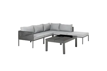 Loungegrupp Beliani Forano Grey||Black - Hagemøbler & utemiljø - Hagegruppe - Sofagruppe utendørs