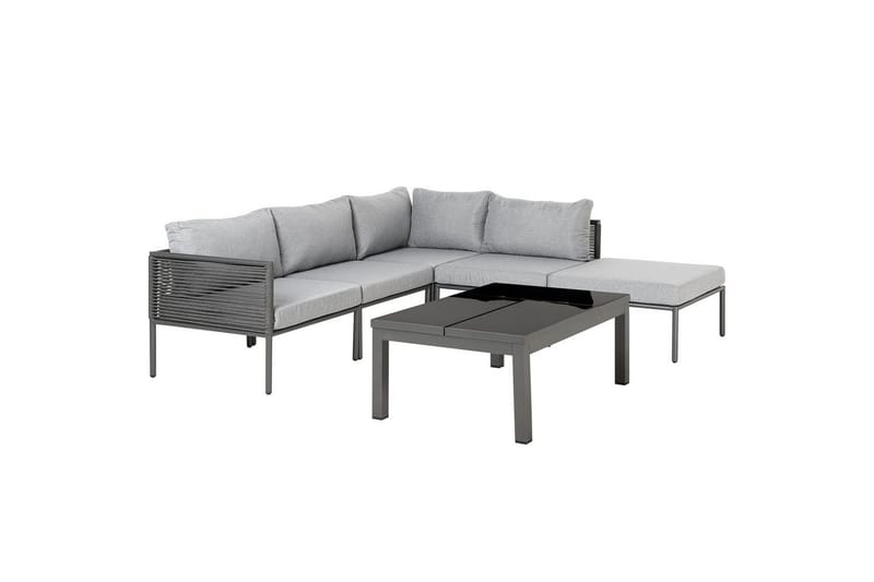 Loungegrupp Beliani Forano Grey||Black - Hagemøbler & utemiljø - Hagegruppe - Sofagruppe utendørs