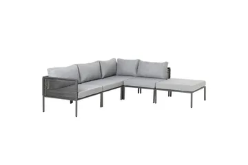 Loungegrupp Beliani Forano Grey||Black - Hagemøbler & utemiljø - Hagegruppe - Sofagruppe utendørs
