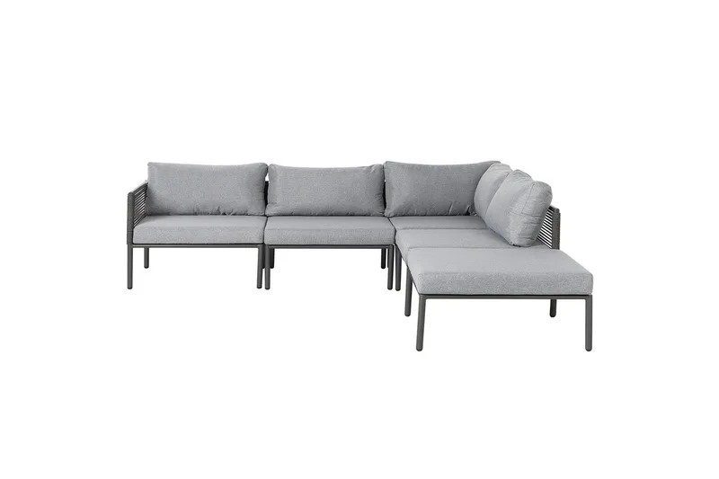 Loungegrupp Beliani Forano Grey||Black - Hagemøbler & utemiljø - Hagegruppe - Sofagruppe utendørs