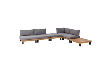 Loungegrupp Beliani Frazzano Grey||Light wood - Hagemøbler & utemiljø - Hagegruppe - Sofagruppe utendørs