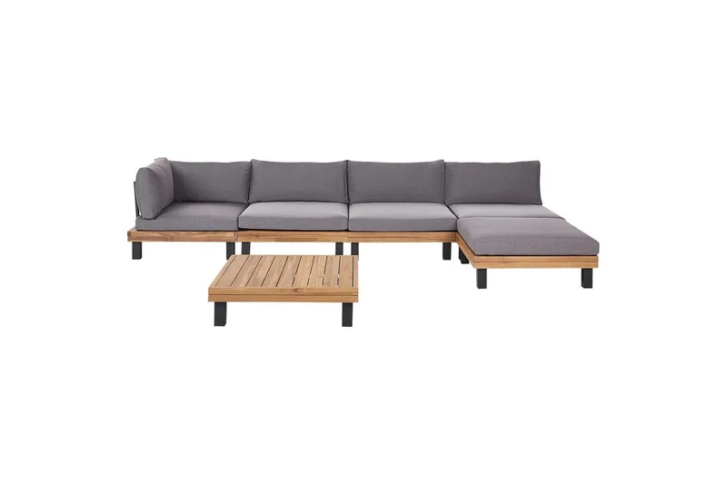 Loungegrupp Beliani Frazzano Grey||Light wood