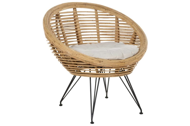 Loungegrupp Beliani Maratea/Cesenatico 4-Sits Natural||Black||Beige - Hagemøbler & utemiljø - Hagegruppe - Sofagruppe utendørs