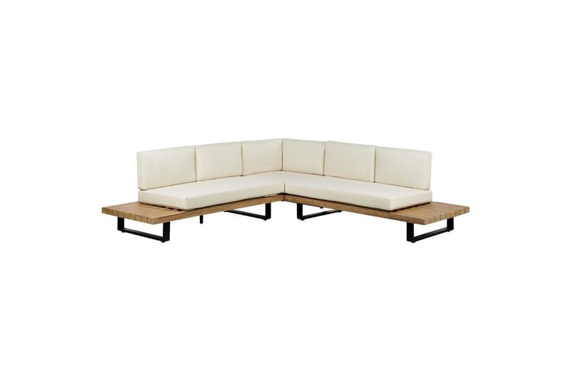 Loungegrupp Beliani Mykonos Light wood||White - Hagemøbler & utemiljø - Hagegruppe - Sofagruppe utendørs