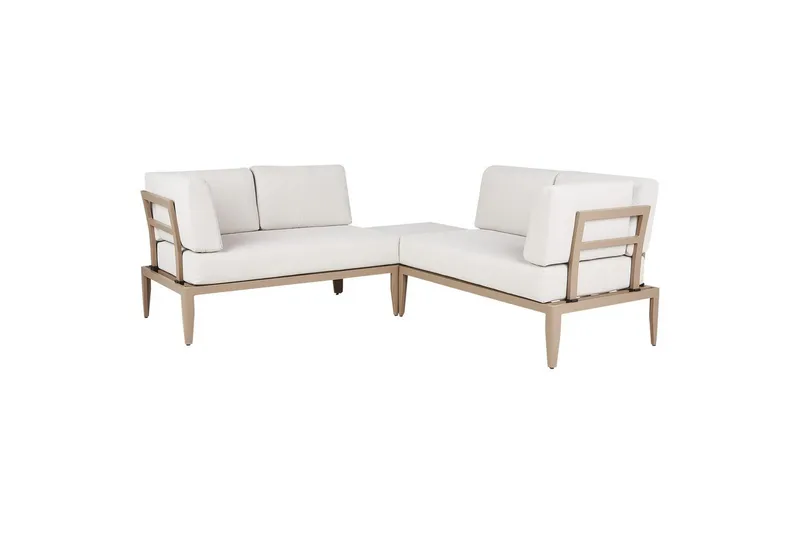 Loungegrupp Beliani Rima III Beige Beige - Hagemøbler & utemiljø - Hagegruppe - Sofagruppe utendørs