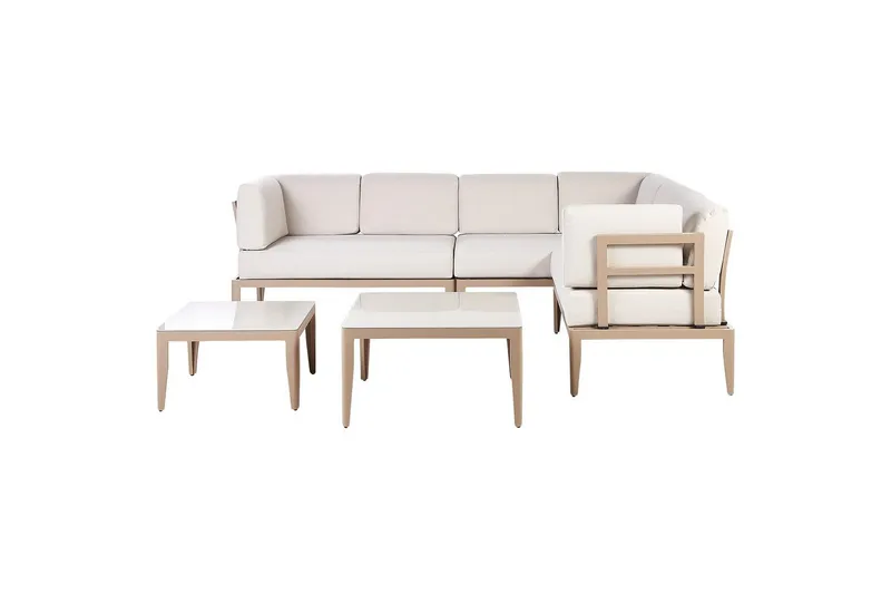 Loungegrupp Beliani Rima III Beige Beige