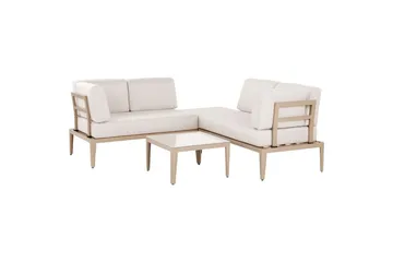 Loungegrupp Beliani Rima III Beige Beige - Hagemøbler & utemiljø - Hagegruppe - Sofagruppe utendørs