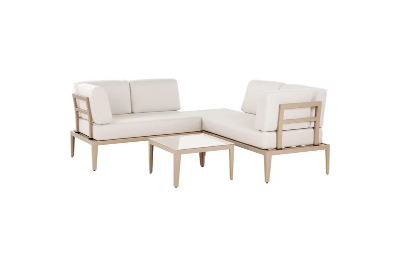 Loungegrupp Beliani Rima III Beige Beige - Hagemøbler & utemiljø - Hagegruppe - Sofagruppe utendørs