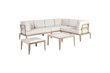 Loungegrupp Beliani Rima III Beige Beige - Hagemøbler & utemiljø - Hagegruppe - Sofagruppe utendørs
