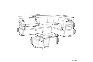 Loungegrupp Beliani Rima III Beige Grey||Beige - Hagemøbler & utemiljø - Hagegruppe - Sofagruppe utendørs