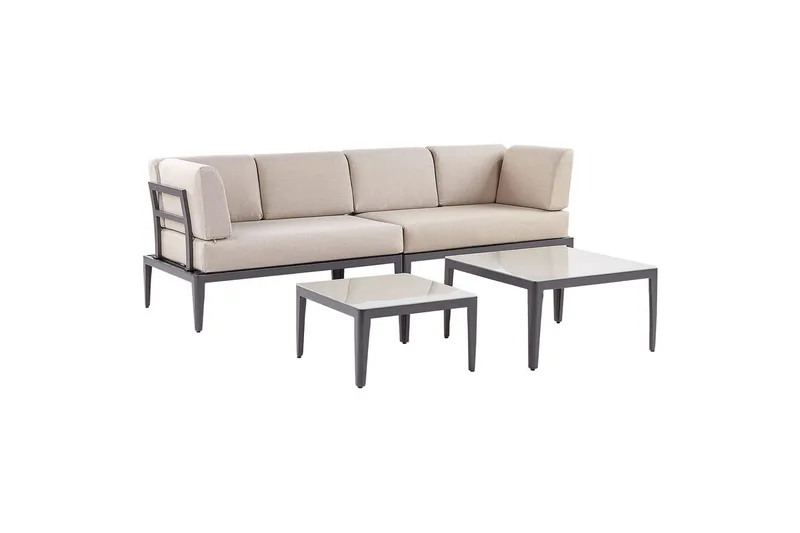 Loungegrupp Beliani Rima III Beige Grey||Beige - Hagemøbler & utemiljø - Hagegruppe - Sofagruppe utendørs