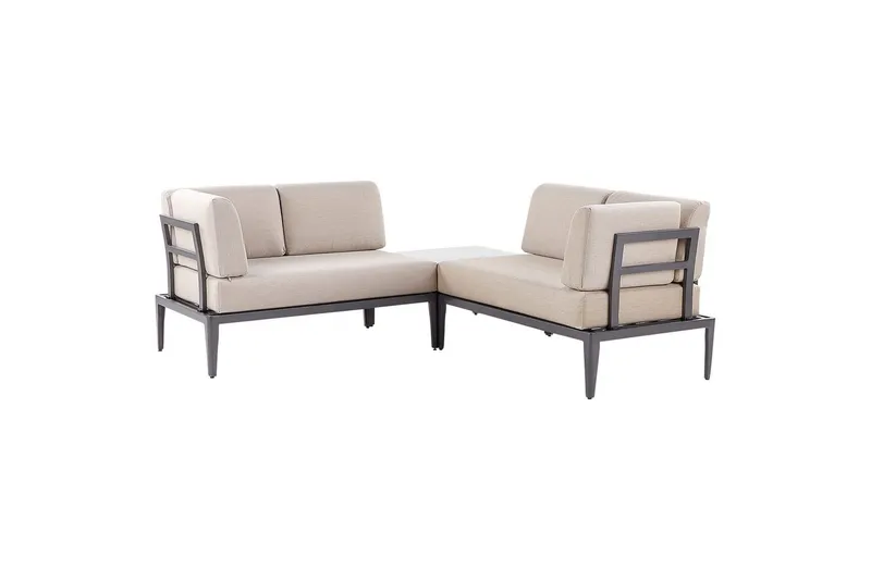 Loungegrupp Beliani Rima III Beige Grey||Beige - Hagemøbler & utemiljø - Hagegruppe - Sofagruppe utendørs