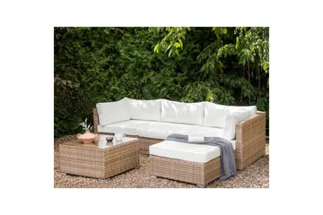 Loungegrupp Beliani Sano Grå, Högervänd NO_BRAND Natural||White Right-faced - Hagemøbler & utemiljø - Hagegruppe - Sofagruppe utendørs