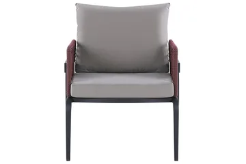 Loungegrupp Beliani Sciacca Grey||Black||Burgundy - Hagemøbler & utemiljø - Hagegruppe - Sofagruppe utendørs