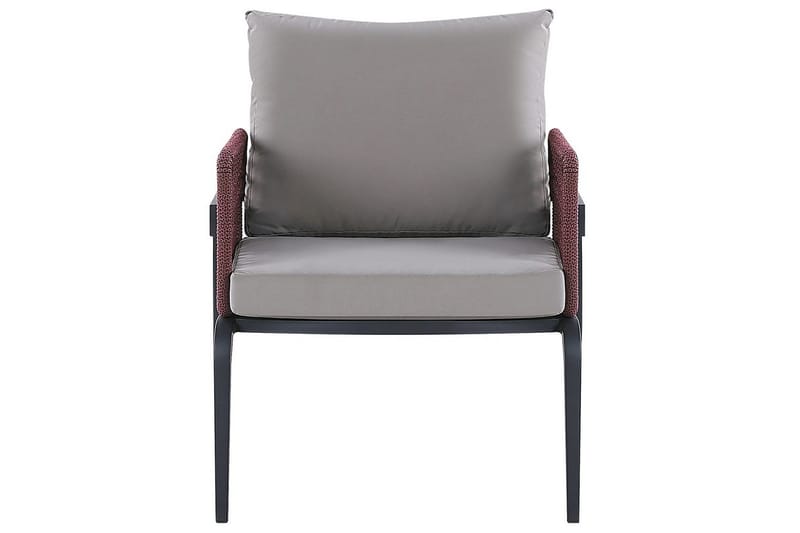 Loungegrupp Beliani Sciacca Grey||Black||Burgundy - Hagemøbler & utemiljø - Hagegruppe - Sofagruppe utendørs