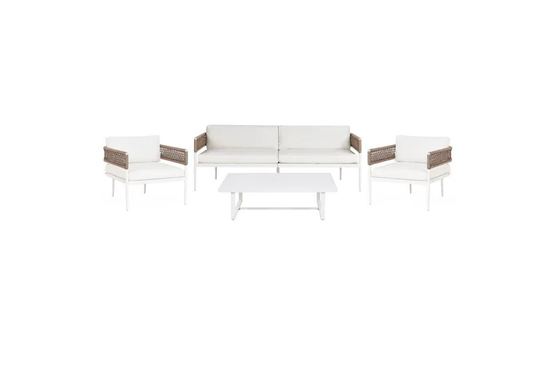 Loungegrupp Beliani Serla White||Beige