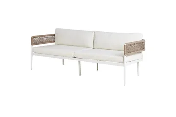 Loungegrupp Beliani Serla White||Beige - Hagemøbler & utemiljø - Hagegruppe - Sofagruppe utendørs