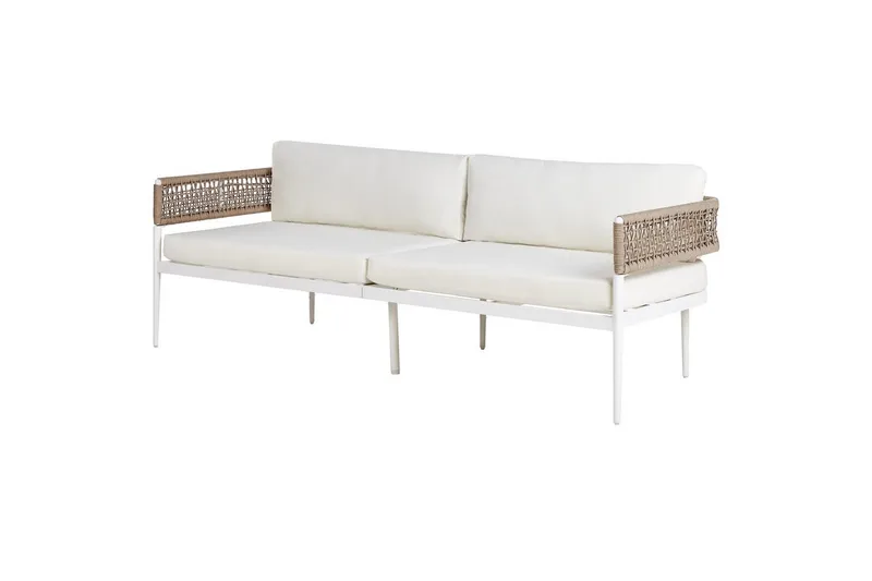 Loungegrupp Beliani Serla White||Beige - Hagemøbler & utemiljø - Hagegruppe - Sofagruppe utendørs