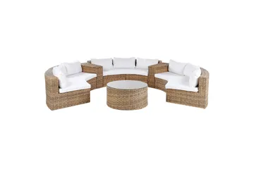 Loungegrupp Beliani Severo Beige/vit Brown||White - Hagemøbler & utemiljø - Hagegruppe - Sofagruppe utendørs