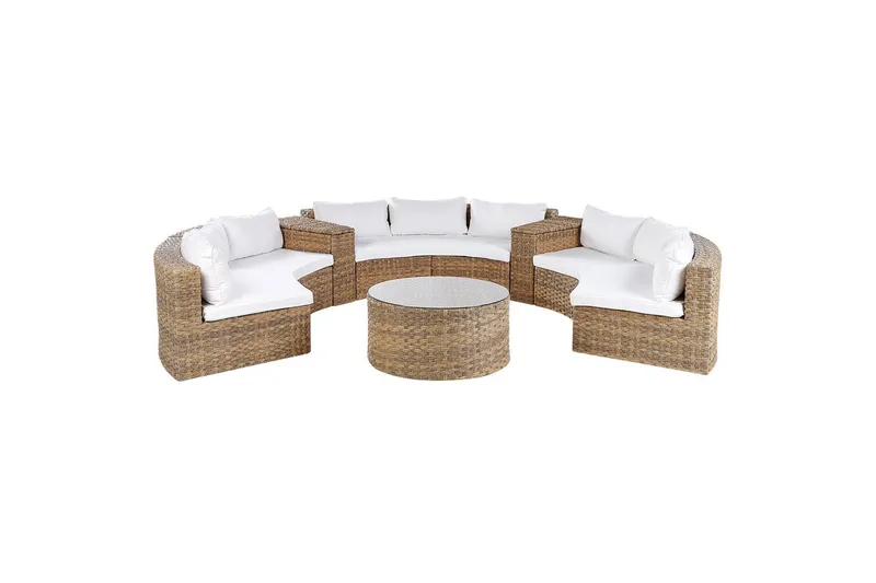 Loungegrupp Beliani Severo Beige/vit Brown||White