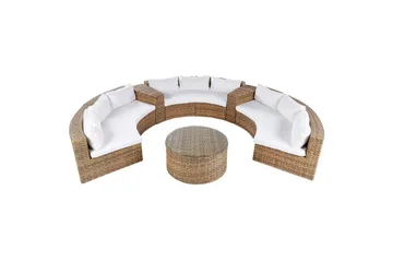 Loungegrupp Beliani Severo Beige/vit Brown||White - Hagemøbler & utemiljø - Hagegruppe - Sofagruppe utendørs
