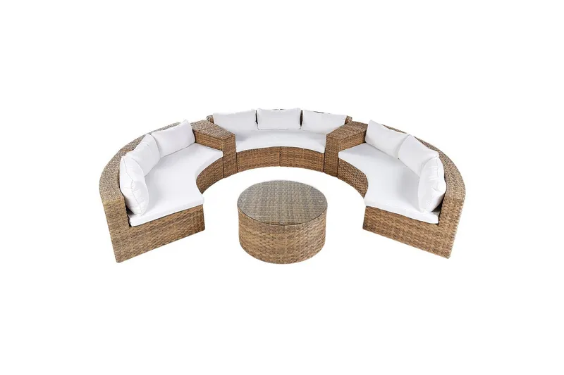 Loungegrupp Beliani Severo Beige/vit Brown||White - Hagemøbler & utemiljø - Hagegruppe - Sofagruppe utendørs