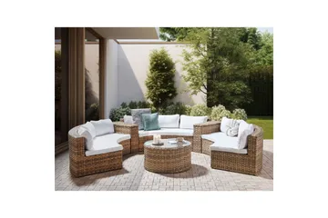 Loungegrupp Beliani Severo Beige/vit Brown||White - Hagemøbler & utemiljø - Hagegruppe - Sofagruppe utendørs