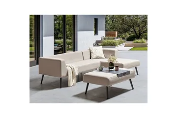 Loungegrupp Beliani Sorrivoli Beige||Grey - Hagemøbler & utemiljø - Hagegruppe - Sofagruppe utendørs