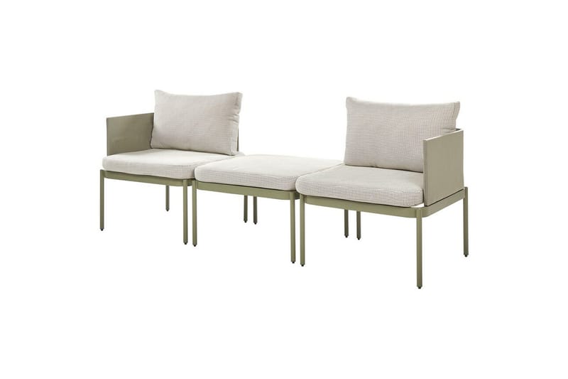 Loungegrupp Beliani Terracina Grå Green||White - Hagemøbler & utemiljø - Hagegruppe - Cafemøbler & cafesett