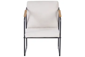 Loungegrupp Beliani Vezzana Beige/ljust trä/svart Beige||Light wood||Black - Hagemøbler & utemiljø - Hagegruppe - Sofagruppe utendørs