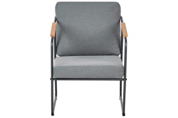 Loungegrupp Beliani Vezzana Beige/ljust trä/svart Grey||Light wood||Black - Hagemøbler & utemiljø - Hagegruppe - Sofagruppe utendørs