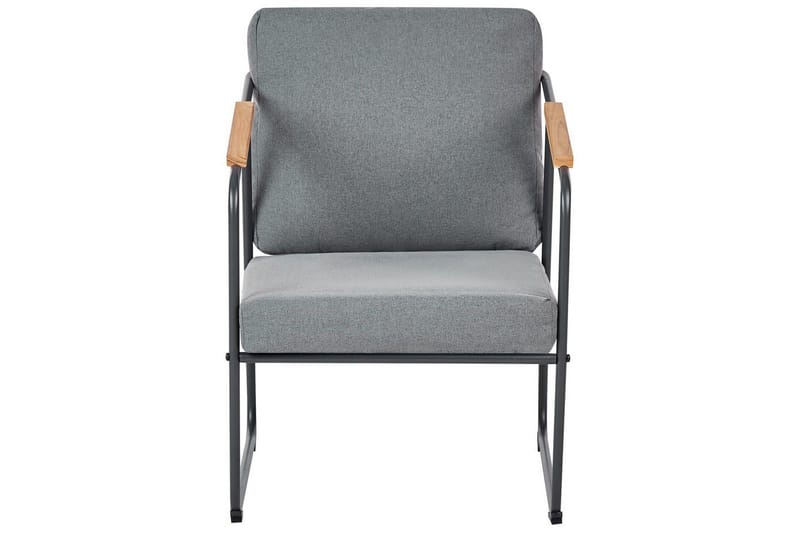 Loungegrupp Beliani Vezzana Beige/ljust trä/svart Grey||Light wood||Black - Hagemøbler & utemiljø - Hagegruppe - Sofagruppe utendørs