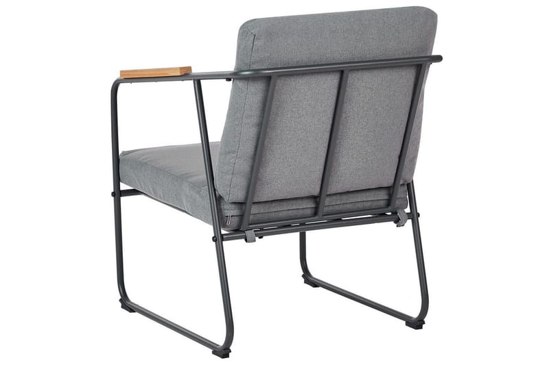 Loungegrupp Beliani Vezzana Beige/ljust trä/svart Grey||Light wood||Black - Hagemøbler & utemiljø - Hagegruppe - Sofagruppe utendørs