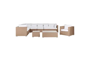 Loungegrupp Beliani XXL Beige/vit Beige||White - Hagemøbler & utemiljø - Hagegruppe - Sofagruppe utendørs