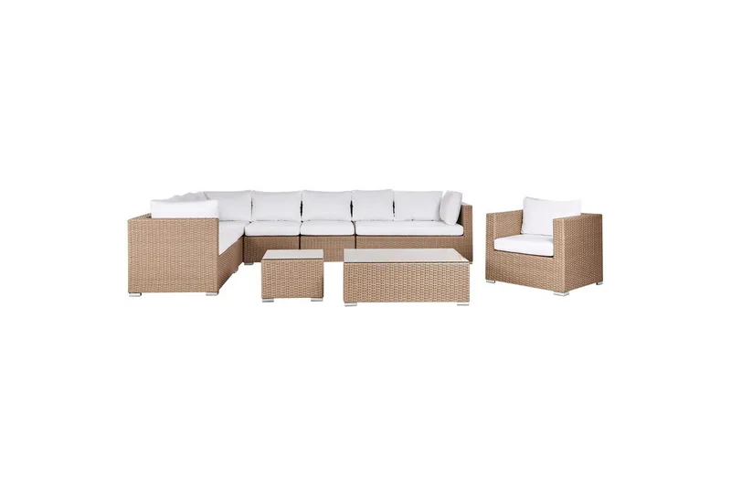 Loungegrupp Beliani XXL Beige/vit Beige||White