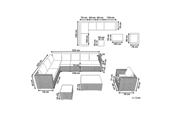 Loungegrupp Beliani XXL Beige/vit Brown||White - Hagemøbler & utemiljø - Hagegruppe - Sofagruppe utendørs