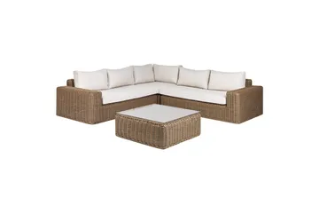 Loungegrupp Beliani Palermo Brun/grå Brown||White - Hagemøbler & utemiljø - Hagegruppe - Sofagruppe utendørs