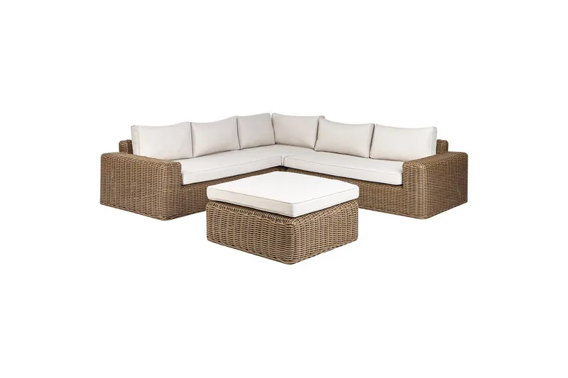 Loungegrupp Beliani Palermo Brun/grå Brown||White - Hagemøbler & utemiljø - Hagegruppe - Sofagruppe utendørs