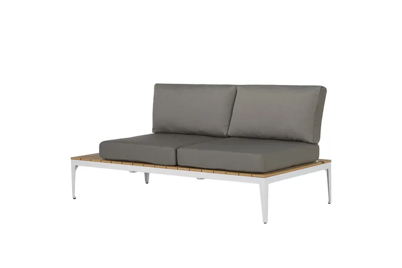 Loungegrupp Beliani Positano Grey||Light wood||White - Hagemøbler & utemiljø - Hagegruppe - Sofagruppe utendørs