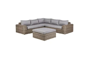 Loungegrupp Beliani Palermo Brun/grå Brown||Grey - Hagemøbler & utemiljø - Hagegruppe - Sofagruppe utendørs
