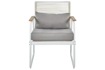 Loungegrupp Beliani Pomonte Svart/Grå White||Grey - Hagemøbler & utemiljø - Hagegruppe - Sofagruppe utendørs