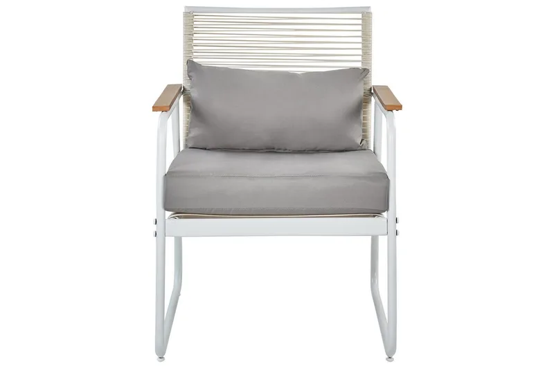 Loungegrupp Beliani Pomonte Svart/Grå White||Grey - Hagemøbler & utemiljø - Hagegruppe - Sofagruppe utendørs