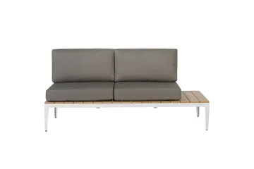 Loungegrupp Beliani Positano Grey||Light wood||White - Hagemøbler & utemiljø - Hagegruppe - Sofagruppe utendørs