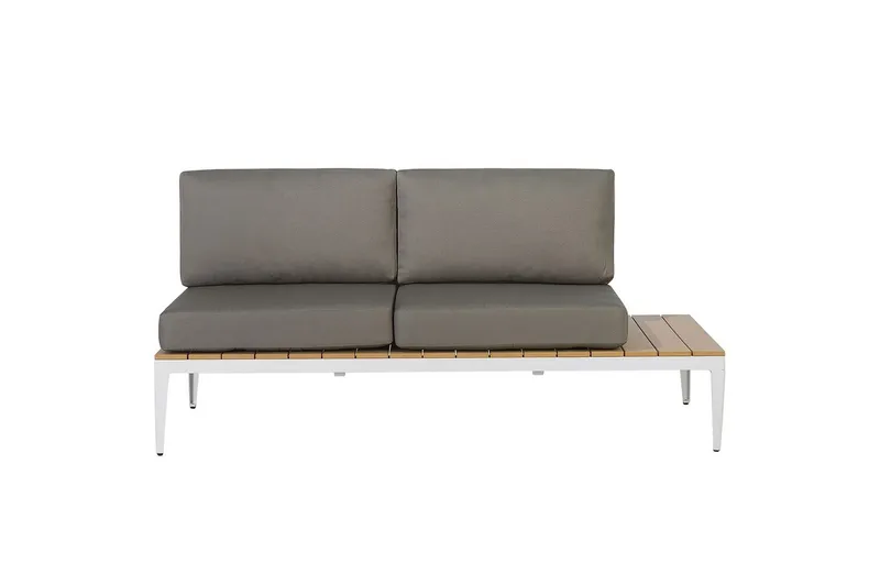 Loungegrupp Beliani Positano Grey||Light wood||White - Hagemøbler & utemiljø - Hagegruppe - Sofagruppe utendørs