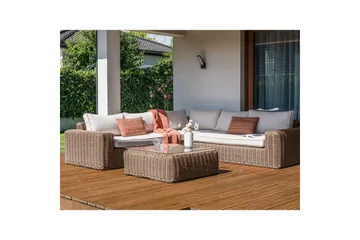 Loungegrupp Beliani Palermo Brun/grå Brown||White - Hagemøbler & utemiljø - Hagegruppe - Sofagruppe utendørs
