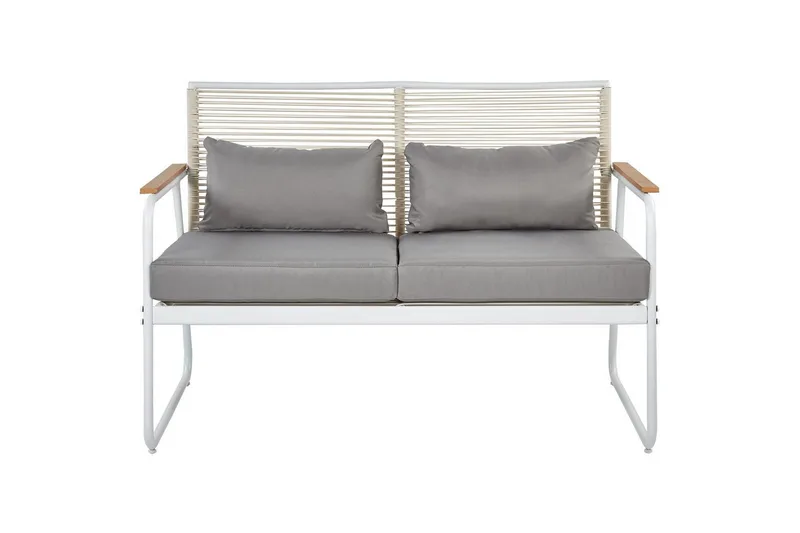 Loungegrupp Beliani Pomonte Svart/Grå White||Grey - Hagemøbler & utemiljø - Hagegruppe - Sofagruppe utendørs